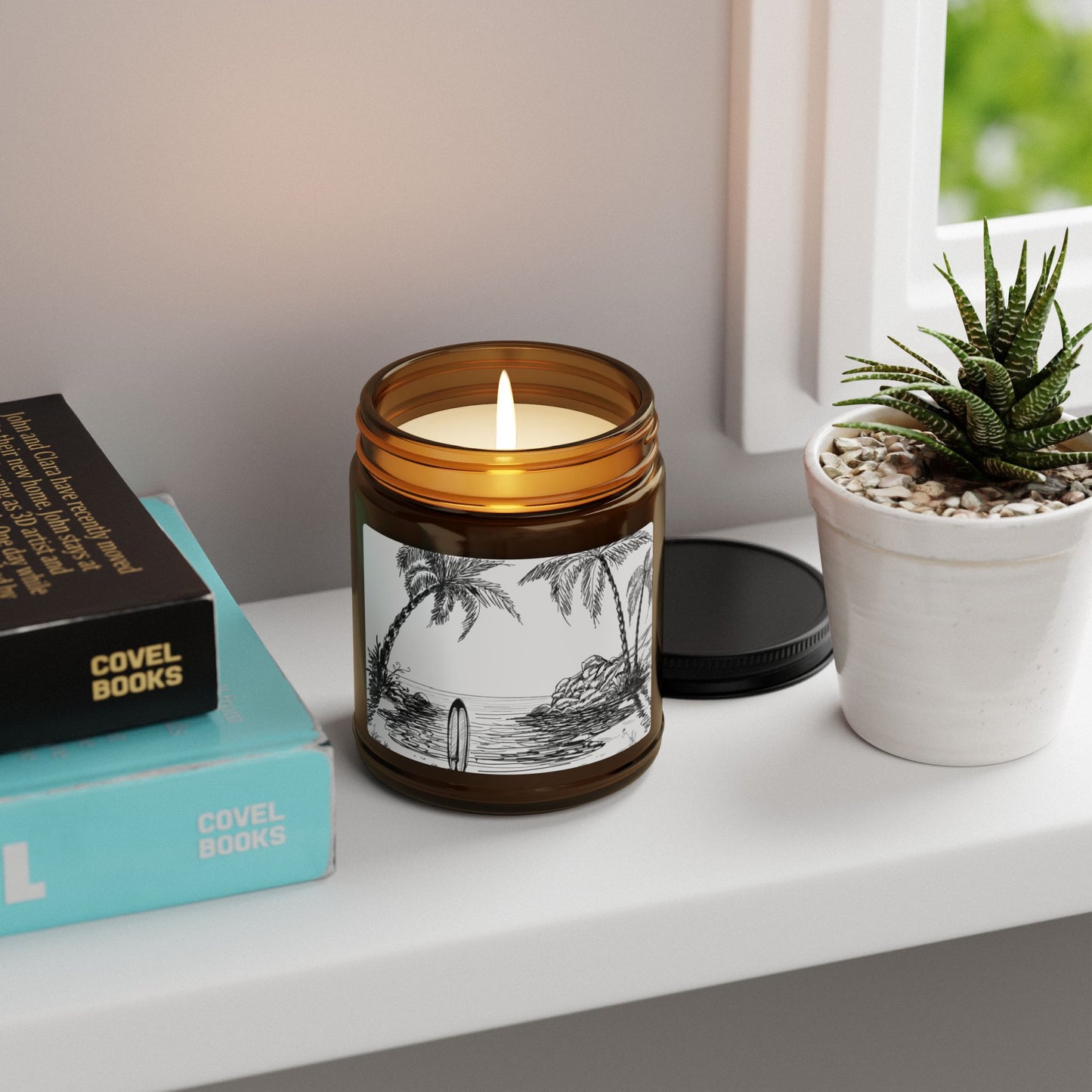 Scented Soy Candle (Multi-Size, Amber Jar)